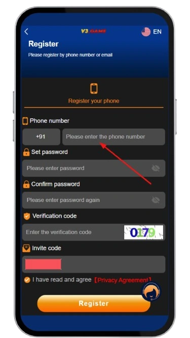 Enter your mobile number